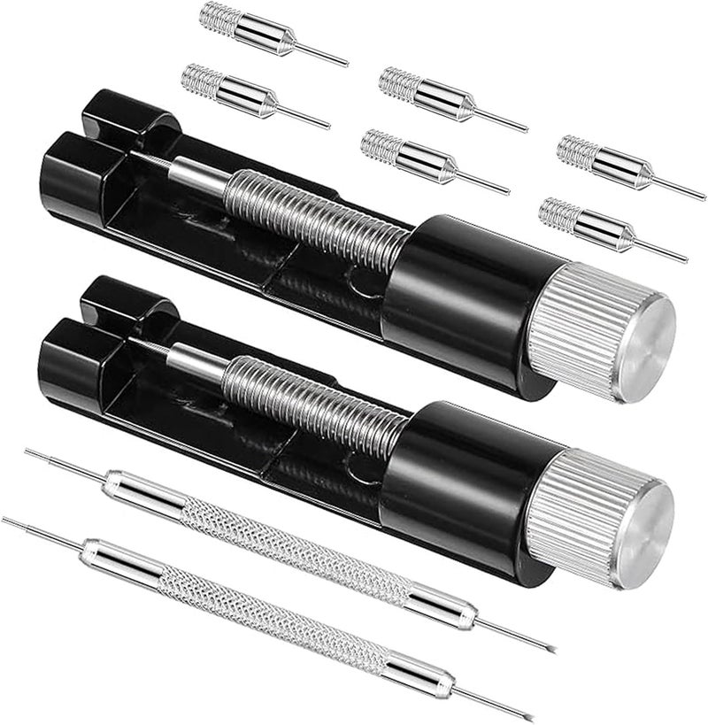 Grngven 2 Pack Watch Link Removal Kit, Watch Repair Tool for Bracelet Adjustment and Replacement, Pin Remover for Sizing Strap, Watch Band Adjustment Tool Kit with Extra Replacement Pins - Image 1